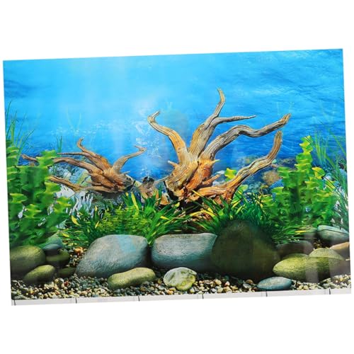 Happyyami Aquarium-Hintergrund Conditioner Wasser Pflanzen tropisch Inhaber Baum Flussbett Aquarium Dekoration Vinyl Aufkleber Aquarium DIY Aquarium-Poster Aquarium-Tapete Aquarienverzierung von Happyyami