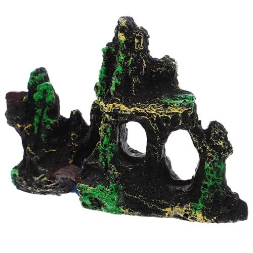 Happyyami Aquarium Dekoration für Kampffische Mini Garten Ornament Harz Felsen Berg von Happyyami