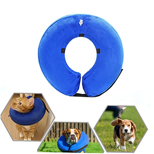 Happyyami Aufblasbare für Hunde Hundekegel weich Kleine Hundehalsbänder Haustier aufblasbares Halsband wundheilung Hunde Haustierbedarf für Hunde Hundebedarf Blue von Happyyami