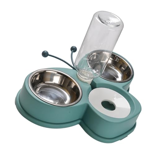 Happyyami Automatischer Trinkbrunnen Katzenfutter Und Wasserspender Selbstfütterung Katzennapf Meerschweinchen Automatisches Nassfutter Katzentränke Hundenapf Mit Gestell Essen Green Pp von Happyyami