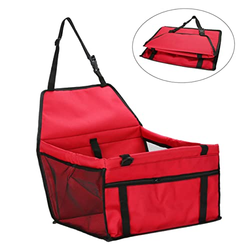 Happyyami Autotasche Für Hunde Reisetasche Für Hunde Auto Hundetransporter Welpentransportwagen Hund Auto Netztasche Reisetasche Für Haustiere Katzenkorb Für Auto Haustier Hundeträger Rot von Happyyami