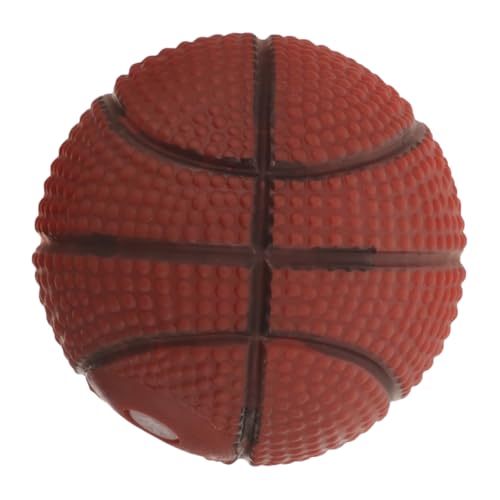 Happyyami Basketballspielzeug Für Hunde Kleiner Hundeball Interaktives Hundespielzeug Für Große Hunde Ball Für Hunde Quietscher Für Hundespielzeug Welpenball Welpenbasketball Coffee PVC von Happyyami