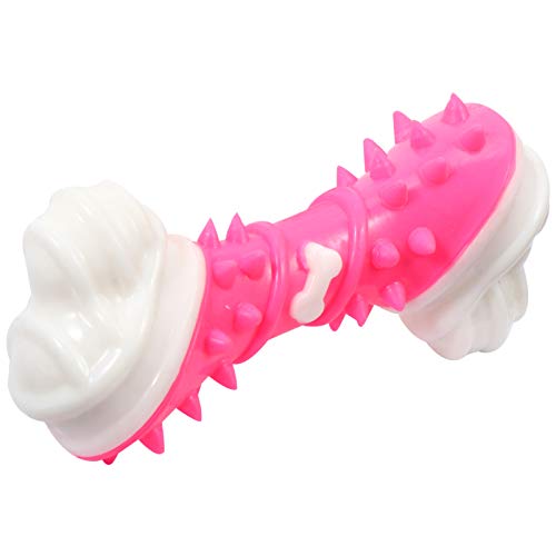 Happyyami Beiß für Haustiere Beiß für kleine Welpen Interaktives Welpenspielzeug Interactive Dog Toys Dog chew Toy Knochenspielzeug Backenzahnspielzeug für Hunde Rosa von Happyyami