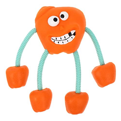 Happyyami Beiß für Hunde Interactive Dog Toys Dog chew Toy Dog Teeth Cleaning Welpen kauen Hundeball Schleifspielzeug für Hunde Haustier Hund Backenzahn Gummi Orange von Happyyami