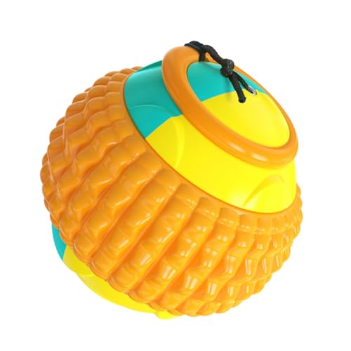 Happyyami Beißball Ballspielzeug Für Katzen Outdoor-hundespielzeug Hunde Quietschender Ball Beißspielzeug Für Hunde Haustierkauer Tragbares Welpenspielzeug Welpenbeißring Orange Abs von Happyyami