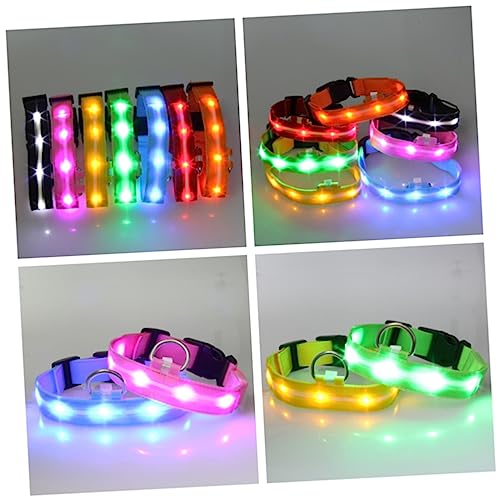 Happyyami Beleuchteter Kragen Haustierhalsbandkegel Hundehalsband Leichte Gürtelkragen Lichtleiste Blinkendes Haustierhalsband Licht Aus Haustierhalsband Led Rot Siebdruck von Happyyami