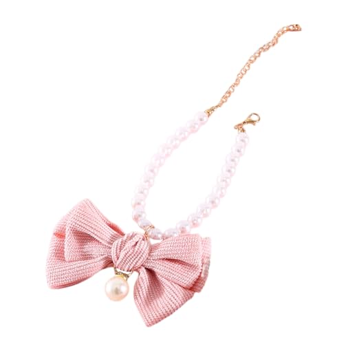 Happyyami Bowknot Hundekragen Verschleiß-resistenter Kätzchenkragen Perlenpearl-Halsband-Accessoire von Happyyami