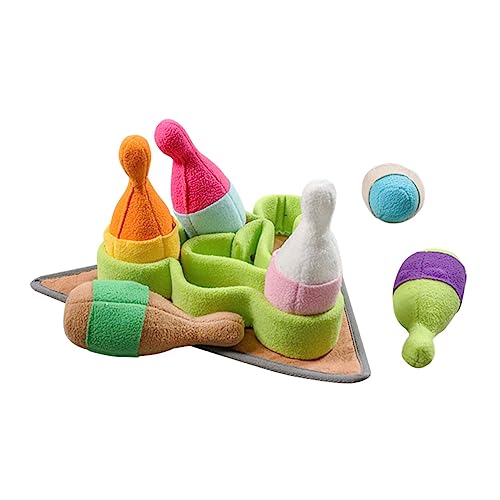 Happyyami Bowlingkugel-Schnüffelmatte Schnüffelspielzeug schnüffelkissen für Hunde interaktives Spielzeug schnüffelteppich Dog Toy Welpenzubehör Verschleißfestes Welpenspielzeug Polarfleece von Happyyami