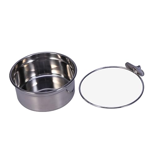 Happyyami Coop-Becher aus Edelstahl hasenscheisse Pinchen Bird cage catier Drink catche Vogelkäfige Schwamm Haustiernapf Tränke Gehäuse Schrauben Futternapf für Papageien Coop-Tasse Silver von Happyyami