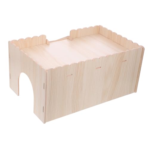 Happyyami Eichhörnchen Nest Hamsterhaus Schloss Miniburg Aus Holz Chinchilla-käfig-spielzeugzubehör Kleine Villa Für Ratte Rattenhütte Rattenkäfig Spielzeug Rattenhaus Hamsterzubehör Hölzern von Happyyami