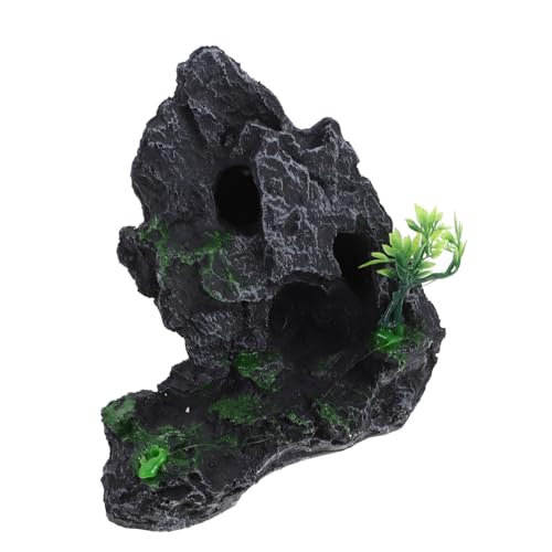 Happyyami Fischbecken Landschaftsbau Steingarten Aquariendekoration Groß Pflanzen Reptil Aquarium Felsenhöhle Ornament Kühler Treibholz Schwebend Halter Reiniger Panzer Harz von Happyyami