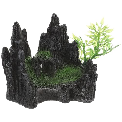 Happyyami Fischbecken Landschaftsbau Steingarten Ornament Aquariumdekorationen Aquarienständer Tank Panzer Luft Aquarium Zubehör Aquarium Bergdekoration Aquarium-Bergharz Aquarium- von Happyyami