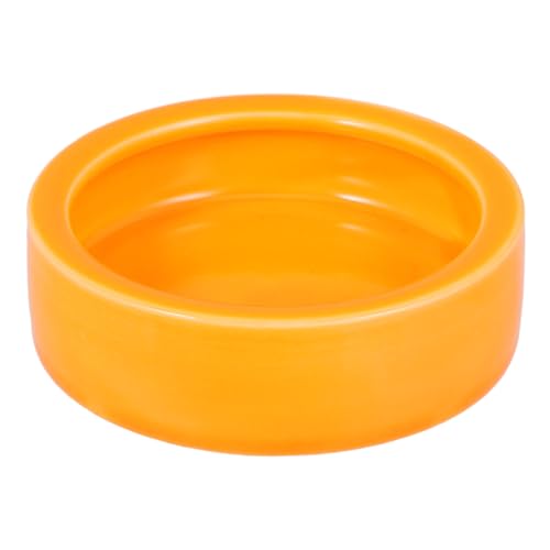 Happyyami Futterbecken für Garnelen slico aquarien Aqua Aquarium Mehrzweck alutisch Futterspender Schüssel Mehlwurm Mehlwürmer schleichtiere Futternapf Keramik Essen runde Geschirr Orange von Happyyami