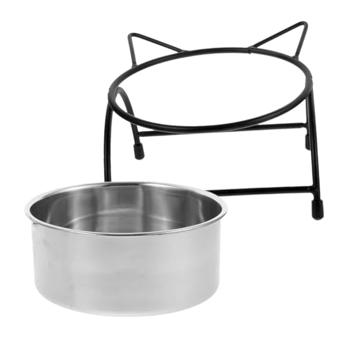 Happyyami Edelstahl Katze Slow Feeder Bowl Erhöhte Pet Feeder Geneigt Design für Katzen Hunde von Happyyami