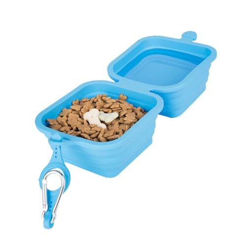 Happyyami Futternapf Für Hunde Futterspender Für Tiere Katzennapf Automatischer Futterspender Hundefutter Tierische Wasserschüssel Futternapf Für Tiere Faltbarer Hundenapf Katzenfutter Blue von Happyyami