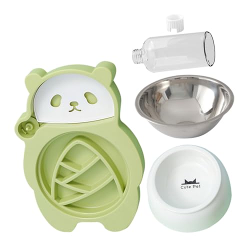 Happyyami Futternapf für Haustiere wasserspender für Hunde Wassernäpfe für Hunde pet Food Container Dog Bowl katzenfutter multifunktionaler Futterautomat Wassernapf für Katzen Plastik Green von Happyyami