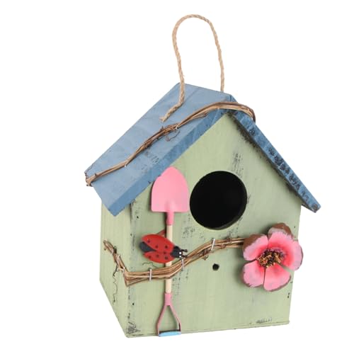 Happyyami Hängendes Vogelhaus Aus Holz Für Den Garten Modernes Vogelnest Zum Aufhängen Ideal Nistkasten Und Futterstation Für Kleine Vögel 1 Stück Naturdesign von Happyyami