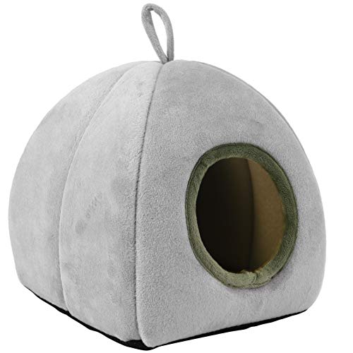 Happyyami Hamster Baumwollnest warmes Haustiernest Igel warmes Nest Hamster Schlafnest Hamster Kuschelhöhle meerschweinchen käfig Plüschnest für Haustiere Schlafbett für Hamster Grey von Happyyami