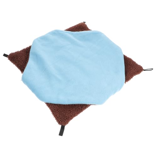 Happyyami Hamster Hängematte Warmer Winterkäfig Für Hamster Baumwollnest Für Haustiere Frettchen Bett Schlafbett Für Hamster Meerschweinchen Hängematten Hamster-zubehör Polarfleece Sky-Blue von Happyyami