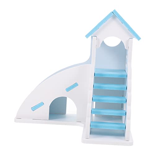 Happyyami Hamster-Spielzeug Hamster-Verstecknest Hamsterhaus Hamsterversteck Leiter Spielzeug Hamster Spielzeug hamsterspielzeug Haustier schlafhaus Hamster-Kletterspielzeug PVC Sky-Blue von Happyyami