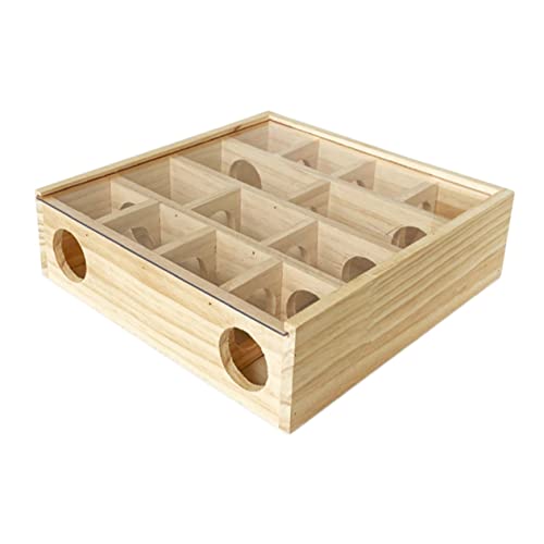 Happyyami Hamster-Spielzeug Labyrinth Für Mäuse Haustier Spielzeug Labyrinthspielzeug Mit Mehreren Gittern Mehrgitter-Chinchilla-Labyrinth Zubehör Für Meerschweinchen Khaki Holz von Happyyami