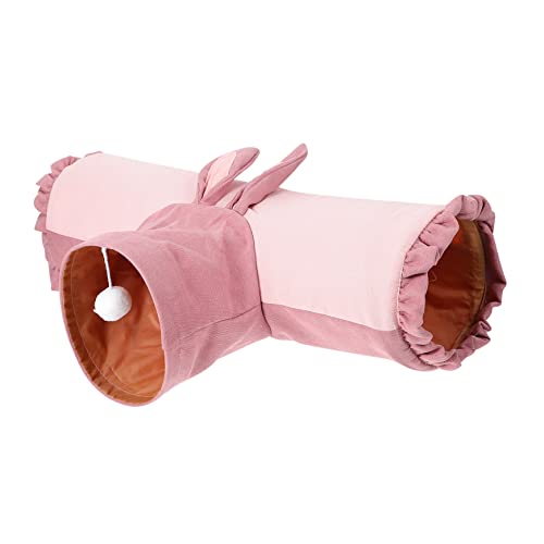 Happyyami Hamster Tunnel Häschenröhren Kaninchen warmes Nest Katzentunnel tierisches Spielzeug Haustier Hamster Spielzeug hamsterspielzeug Kaninchenschlafbett Warmes Hamsterhaus Stoff Rosa von Happyyami