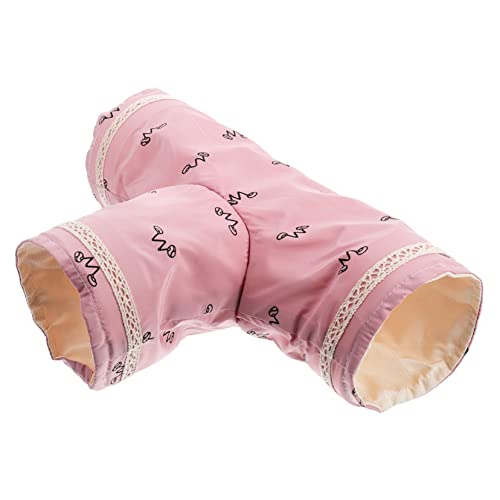 Happyyami Hamster-Tunnelnest Hamsterverstecktunnel Spielzeug für Igel Hamster Spielzeug hamsterspielzeug Herrenspielzeug Haustier Meerschweinchen-Tunnel Mäuse Tunnel Polyester Baumwolle Rosa von Happyyami