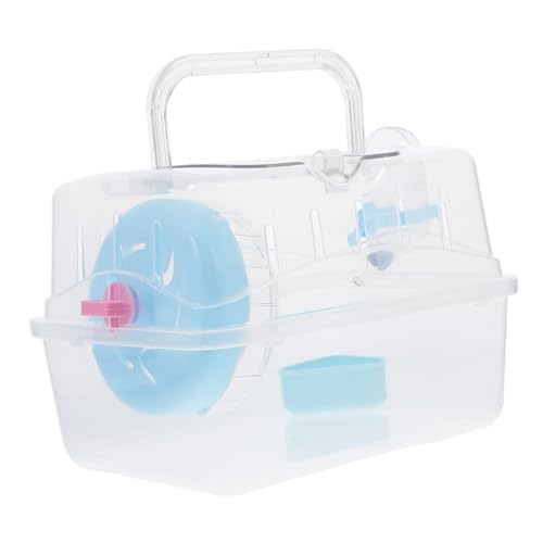 Happyyami Hamster mit Käfig Hamster käfig Hamster cage Kleintier Tragebox Hamster Reisekäfig Meerschweinchen Träger Hamstertragehalter kleine Haustiere mit käfig Kaninchen-Reisekäfig Plastik von Happyyami