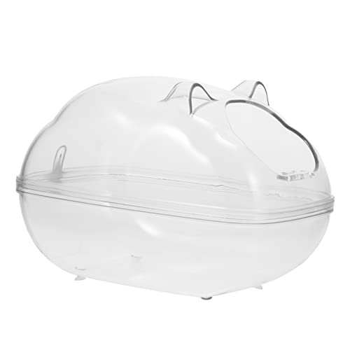 Happyyami Hamsterbad Badezubehör Für Das Bad Badewanne Für Haustiere Hamster Badehaus Einstreu Für Kleintiere Gerbil Sandbad Schale Hamsterkäfige Chinchilla-Badezimmer Plastik Transparent von Happyyami