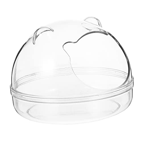 Happyyami Hamsterbad Hamster sandbad Hamster klo Hamster Badebox Hamster Sandpflege klare Wanne Toilette Heu kleines Haustier-Badebecken Badebehälter für kleine Haustiere Plastik Transparent von Happyyami