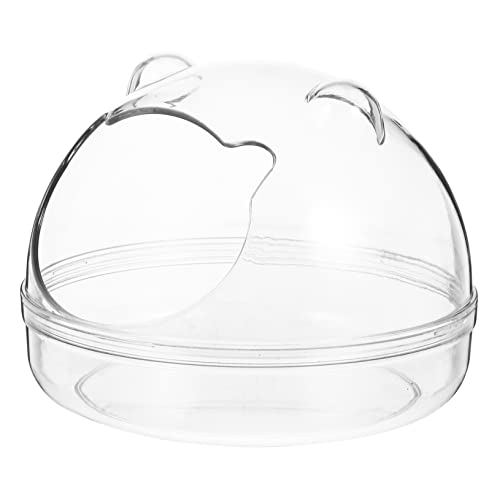 Happyyami Hamsterbad Sitz Katzentoilettentrainer Hamster Toilette Wanne Ratte Liner Sieb Hasenkäfig Auto Töpfchen Wasserflasche Großer Hamsterkäfig Coop Plastik Transparent von Happyyami