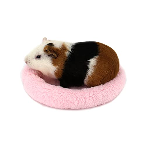 Happyyami Hamsterbett Warm Guinea-Bett Hamsterhausmatte Futter Für Meerschweinchenkäfige Hamstermatte Hamsterkissen Hamster Winter Warmes Nest Hamster Winterdecke Hamster-pad-Bett Rosa von Happyyami