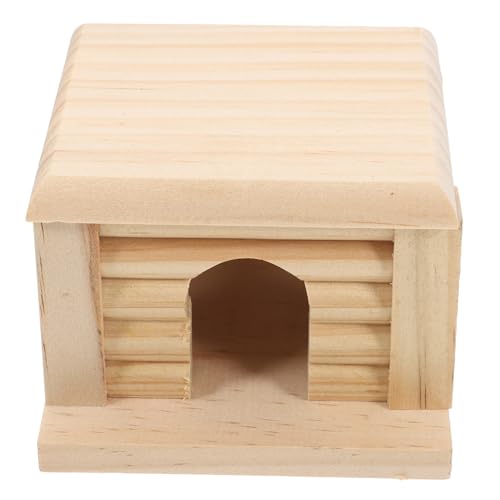 Happyyami Hamsterhaus Hamster Versteck Hamster Holzhaus Hamster Holzspielplatz Hamster Nager Holzhaus Hamsterverstecke Chinchilla-Versteck Hamster Heimtierbedarf Hasenburg hölzern von Happyyami