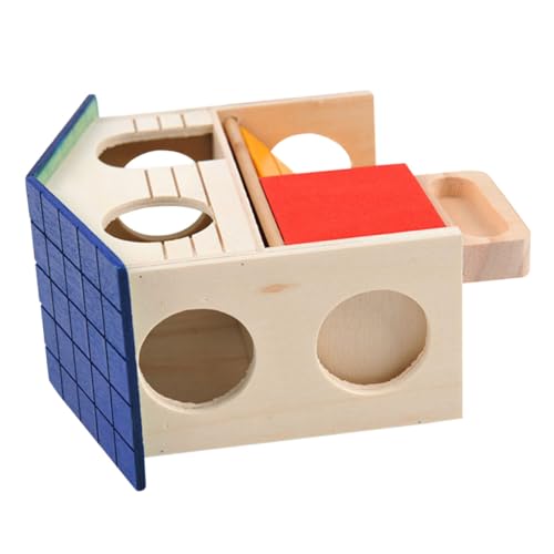 Happyyami Hamsterhaus Mini-Spielzeug meerschweinchen Schloss Zubehör für Meerschweinchen Chinchilla-Spielzeug nagerhaus kleintierhaus spielzeuge Rattenhaus Rattenzimmer aus Holz hölzern von Happyyami