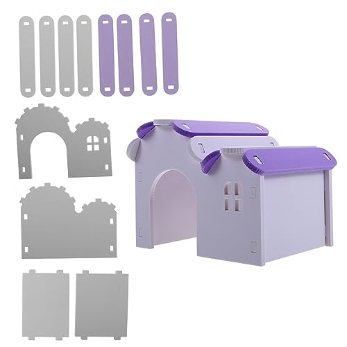 Happyyami Hamsterhöhle Haustier Lebendes Hamsterversteck Schlafvilla Für Hamster Hamsterspielplatz Kleintierversteck Kleines Haustiernest Haustier Schlafhaus PVC-Material Violett von Happyyami