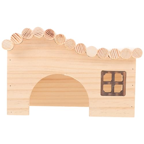 Happyyami Hamsterhütte Hamsterspielplatz Hamster Schlafhaus Hamsterversteck Tier wohnort Kleintierversteck Hamster Spielzeug hamsterspielzeug Haustier Hamsterhaus kleines Hamsternest hölzern von Happyyami