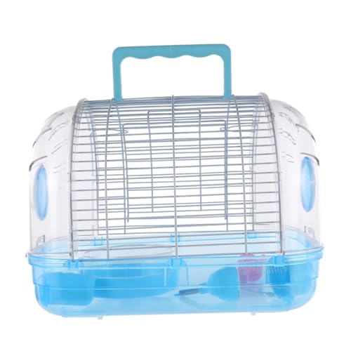 Happyyami Hamsterkäfig Hamster-Reisetasche Hamsterhauskäfig Käfig im Freien Hamster Tragetasche Igel Reiseträger petg Hamster käfig Hamster cage Haustiernest Eichhörnchenhaus Plastik Blue von Happyyami