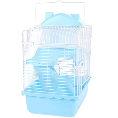 Happyyami Hamsterkäfig Hamsterleiter Spielzeug Kleiner Haustierkäfig Rattenzimmer Hamsterversteck tragbares Haustierhaus hamsterhaus Hamster Spielzeug Hamsterhütte Rattennest Eisen Blue von Happyyami