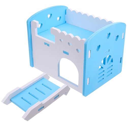 Happyyami Hamsternest Hamster Spielzeug hamsterspielzeug Hamstertunnel nagerhaus Hamsterverstecke Hamstervilla Meerschweinchenhäuser und Verstecke Hamsterhaus für den Haushalt PVC Sky-Blue von Happyyami