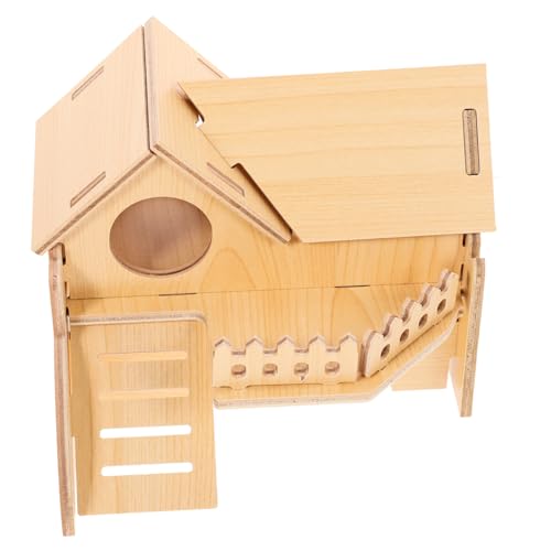 Happyyami Hamsternesthaus Zwerghamsterspielzeug der Mäuse Ratten-Aktivitätsspielzeug Mäuse Rattenhaus Hamster Spielzeug nagerhaus Rattenversteck aus Holz Hamsterversteck hölzern von Happyyami