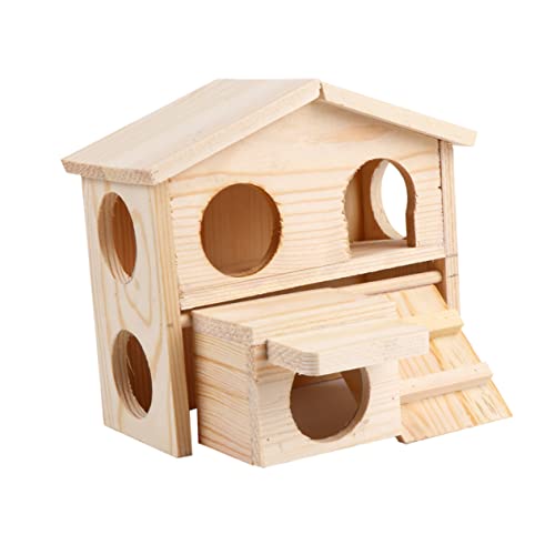 Happyyami Hamsterspielzeug Aus Holz Beißspielzeug Einstreu Für Hamster Hamsterkäfige Und Lebensräume Einstreu Für Meerschweinchen Haustierhaus Mit Leiter Ratte Hamsterhütte Protokoll von Happyyami