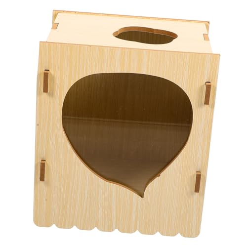 Happyyami Hamsterversteck Hamster hamsterspielzeug Practical pet Toy Funny pet Toy für Meerschweinchen Hamsterbad Designkäfig aus Holz Hamsterkäfig aus Holz hölzern von Happyyami