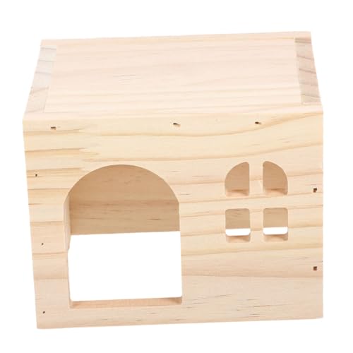 Happyyami Hamsterversteck Meerschweinchenhaus Hamsterhütte, Spielhaus Guinea Versteckspielzeug Für Haustiere Für Haustier Chinchilla-hüttenversteck Kaninchenversteck Hölzern von Happyyami