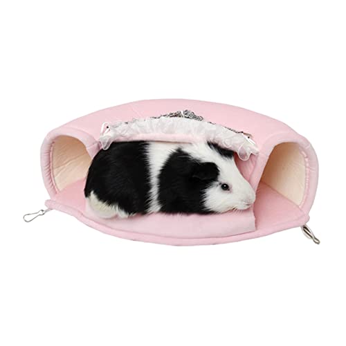 Happyyami Hamsterwiege Bett Hamsterbettkissen Igel Tunnel Igeltasche Igel-Schlafmatte Hamster Spielzeug hamsterspielzeug Animal Toys Haustier hängendes Bett Hamsterkäfig Hängematte Rosa von Happyyami