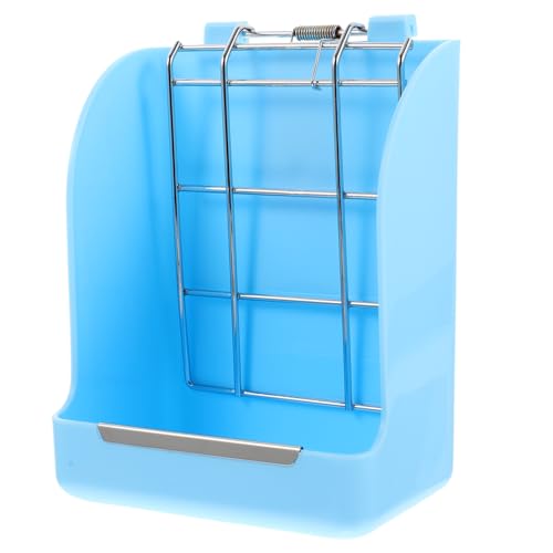 Happyyami Hasengrasständer Chinchilla-Futter Kaninchenfutter für Käfige Kaninchenstreu-Pellets Hase zum Aufhängen Essen Hasen heuraufe Heu Rack Spender für Haustiere Kaninchenhalter Abs Blue von Happyyami