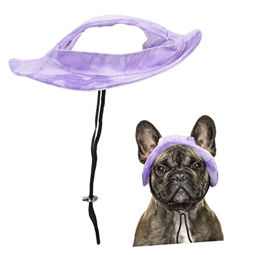 Happyyami Haustier-Baseballmütze hundemantel Dog Raincoat Hunde Mantel Hundehaube Sonnenkappen für Hunde Baseball Kappe Hundemützen Tierkopf-Dekor Baseballmützen für Hunde Baumwolle Violett von Happyyami