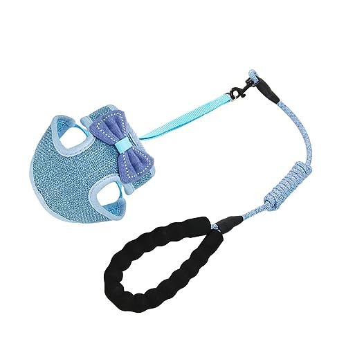 Happyyami Haustier Geschirr cat Leash cat Harnesses katzenzubehör Katzen Fanartikel Verstellbare Katzenleine Kätzchen-Kragen Geschirr für Welpen Brustgurt für Haustiere Katzengeschirr Blue von Happyyami