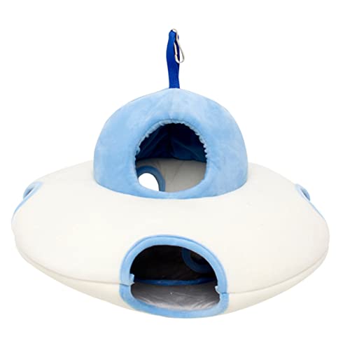 Happyyami Haustier Hamsternest Ratte Hamsterkäfig Hamsterhaus Bettwäsche Zelt Kleintier Schlafplatz Hamster Schlafhaus Schlafplatz für Haustier Hängematte für Hamster Diamantvlies Blue von Happyyami