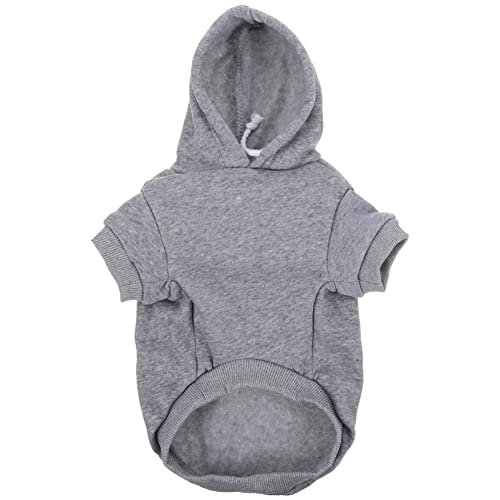 Happyyami Haustier-Hoodie Gemütlicher Hoodie Wintermantel Für Hunde Grundlegendes Hundekostüm Heimtierbedarf Winterkostüm Für Haustiere Kapuzenpullover Für Hunde -Hoodie Grey Polyester von Happyyami