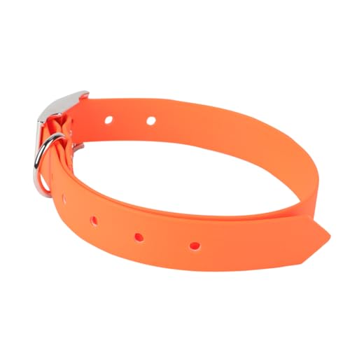 Happyyami Haustier Hundehalsband Halsband für Hunde Gepolstertes Hundehalsband aus Neopren Hundehalsband Welpe Hunde hundekragen Welpenhalsband aus Rindsleder Orange von Happyyami